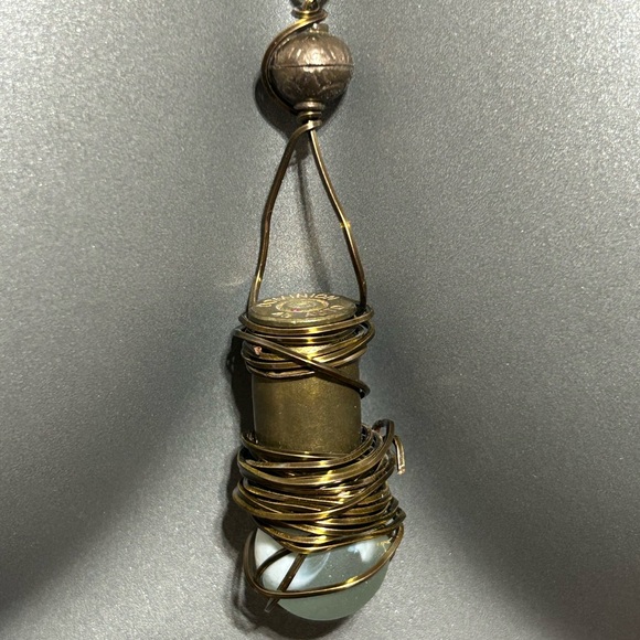 Wilde-Rochester Creations Jewelry - Steampunk Style Copper & Brass Necklace With Glass Ball Original One of a Kind